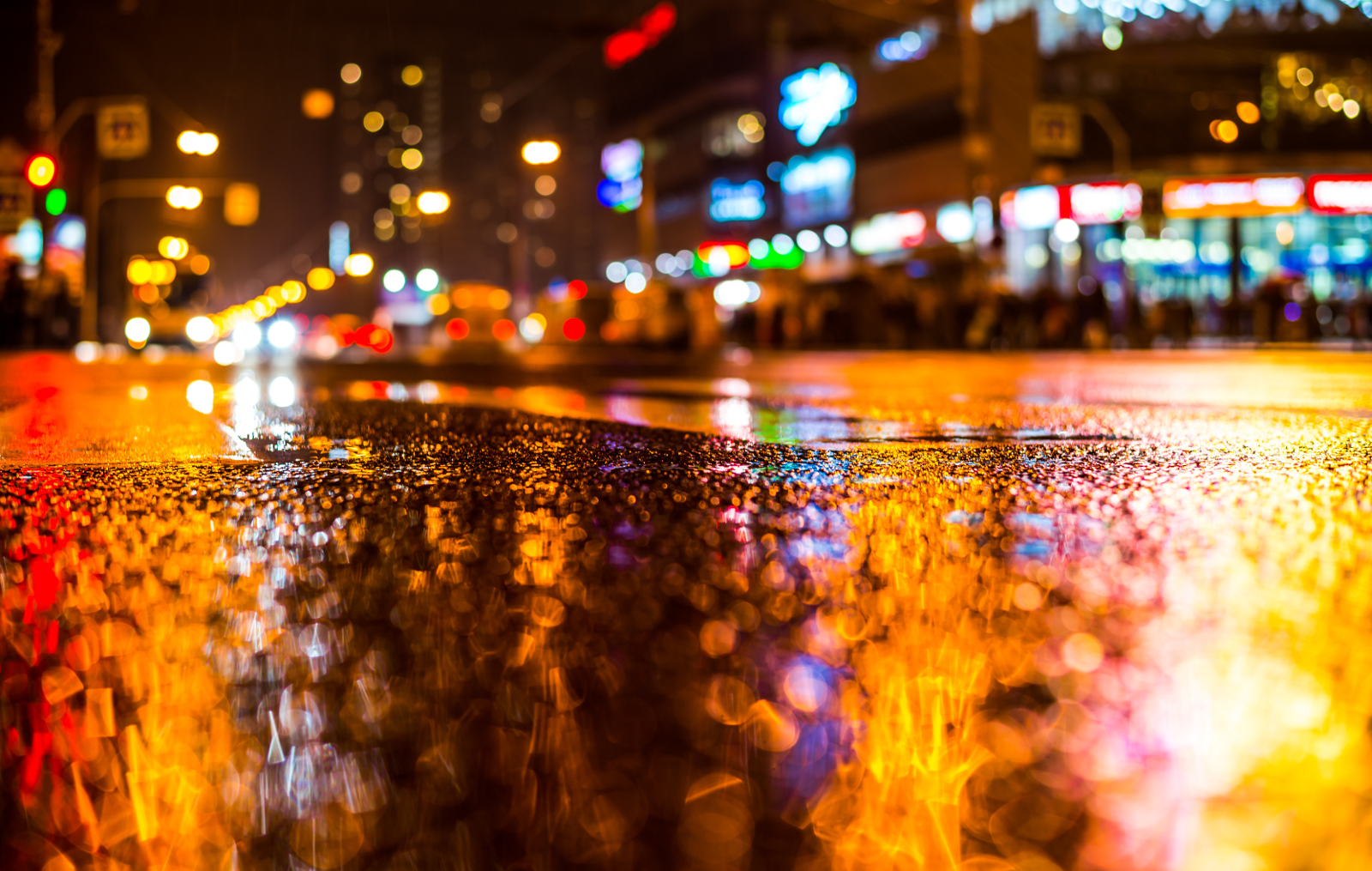 Exciting reflections in the city at night.