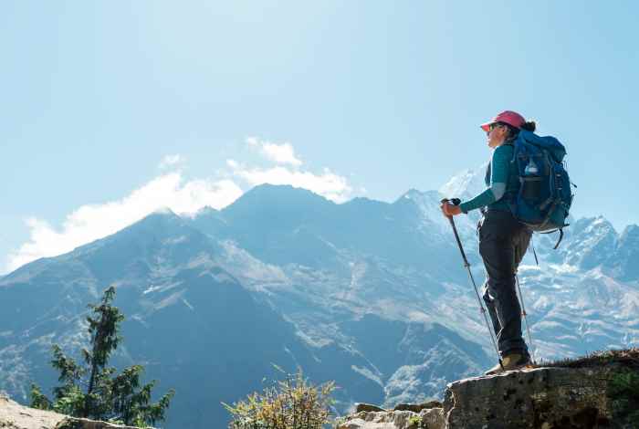 homepage woman on mountain