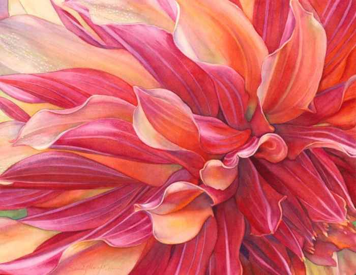 'Ablaze' watercolor by Sandy Haight