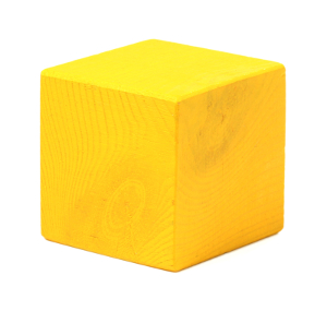 Using perspective a square can appear to be a 3-dimensional cube. Yellow cube