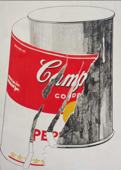 "Big Torn Campbells Soup Can (Pepper Pot)" Andy Warhol