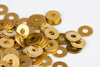 Gold-colored washers.